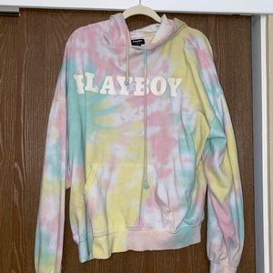 Tie Dye Playboy hoodie from Pacsun